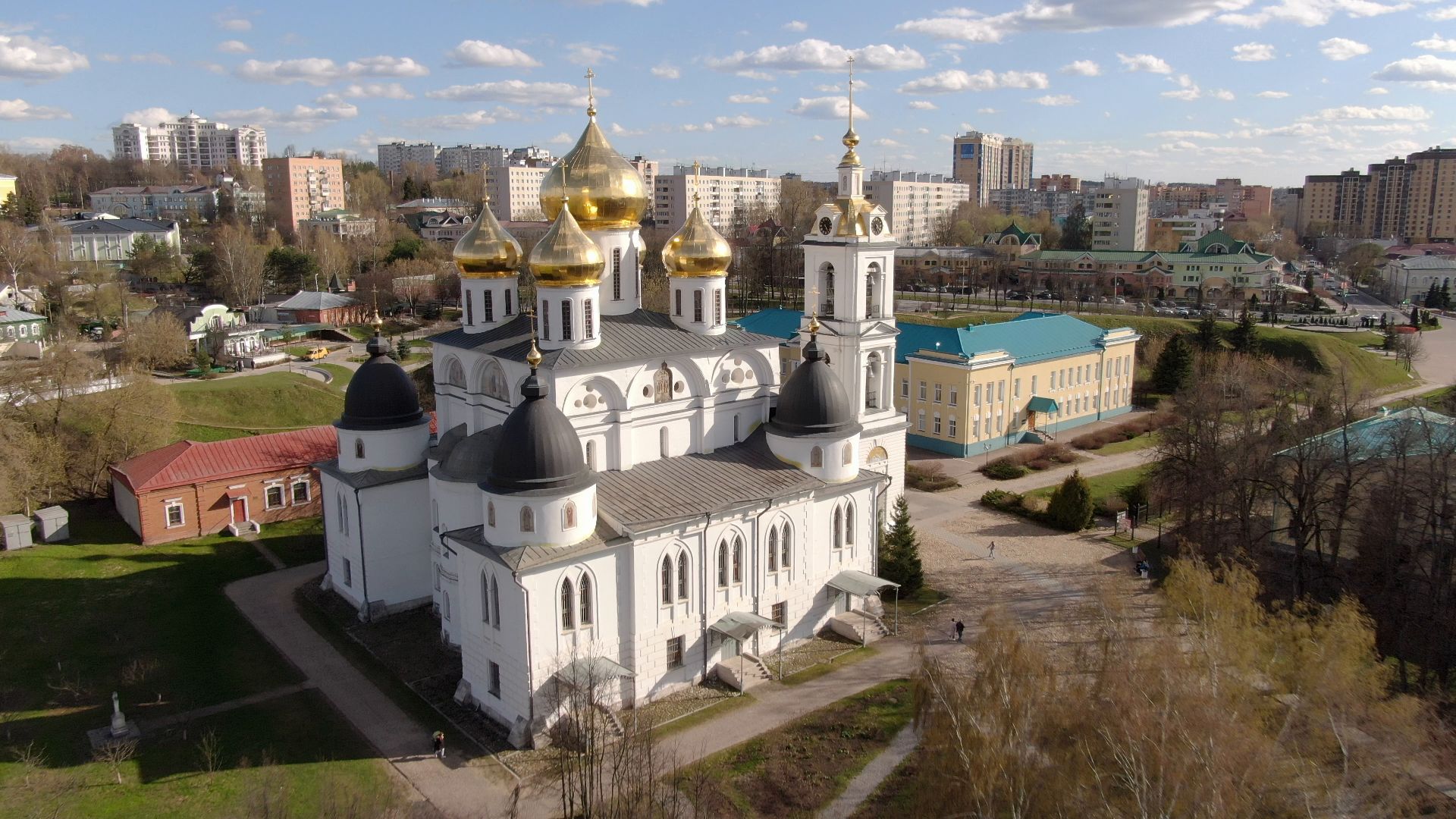 памятник, дмитров, кремль,видео с коптера,