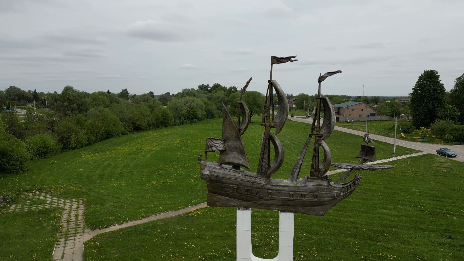 луховицы, корабль, орел,видео с коптера,