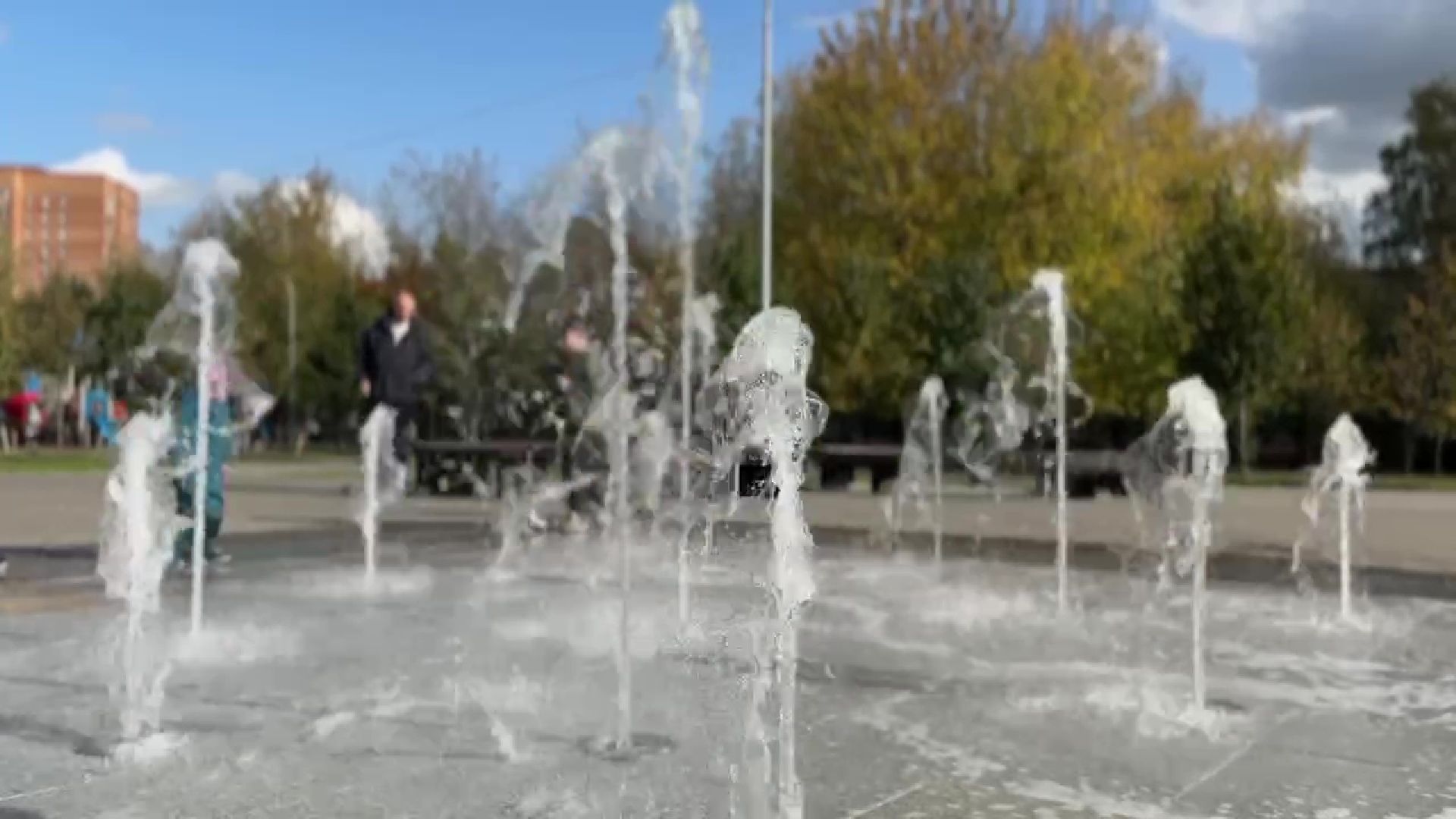 Реутов, парк, благоустройство, перголы, фонтан, деревья,