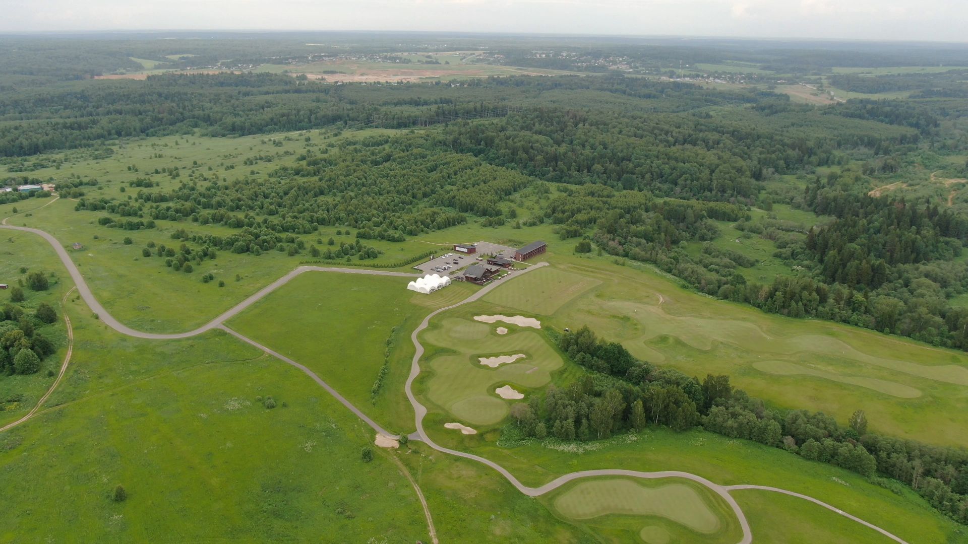 дмитров, гольф, поля,видео с коптера,