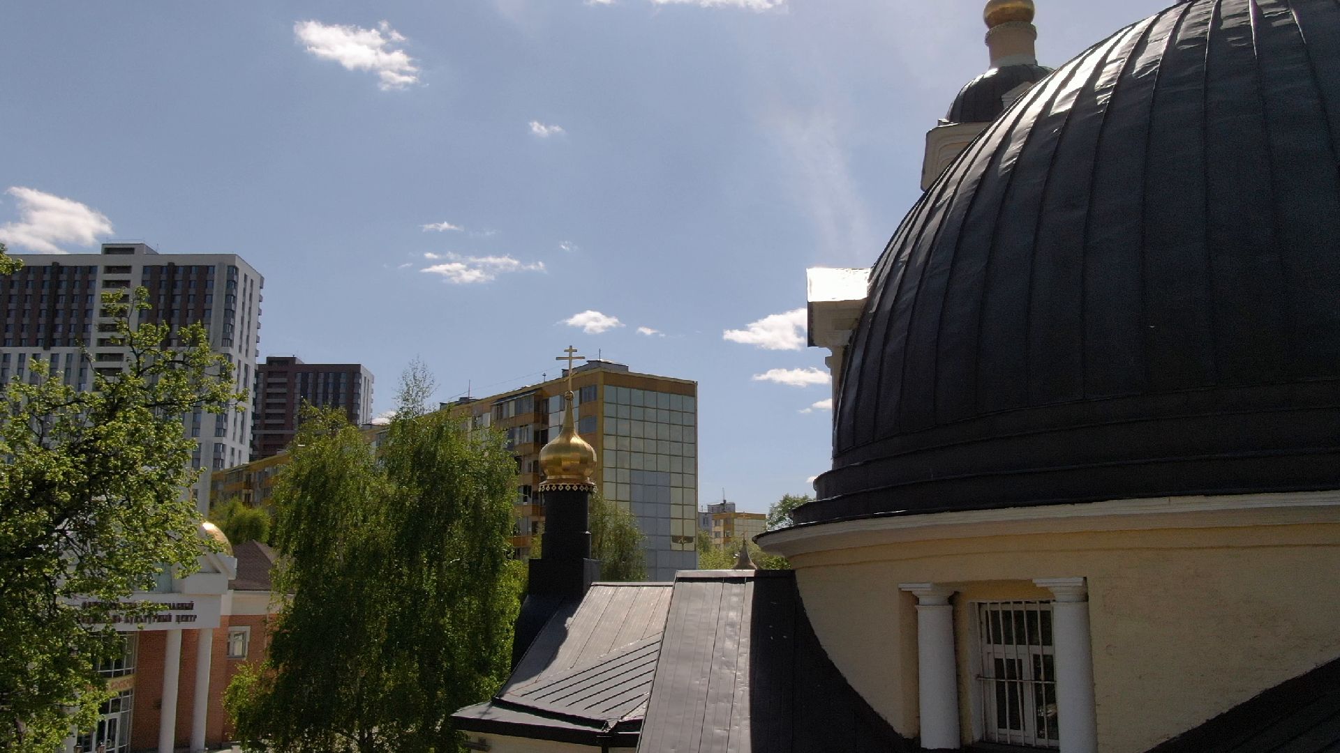 церковь, храм, одинцово,видео с коптера,