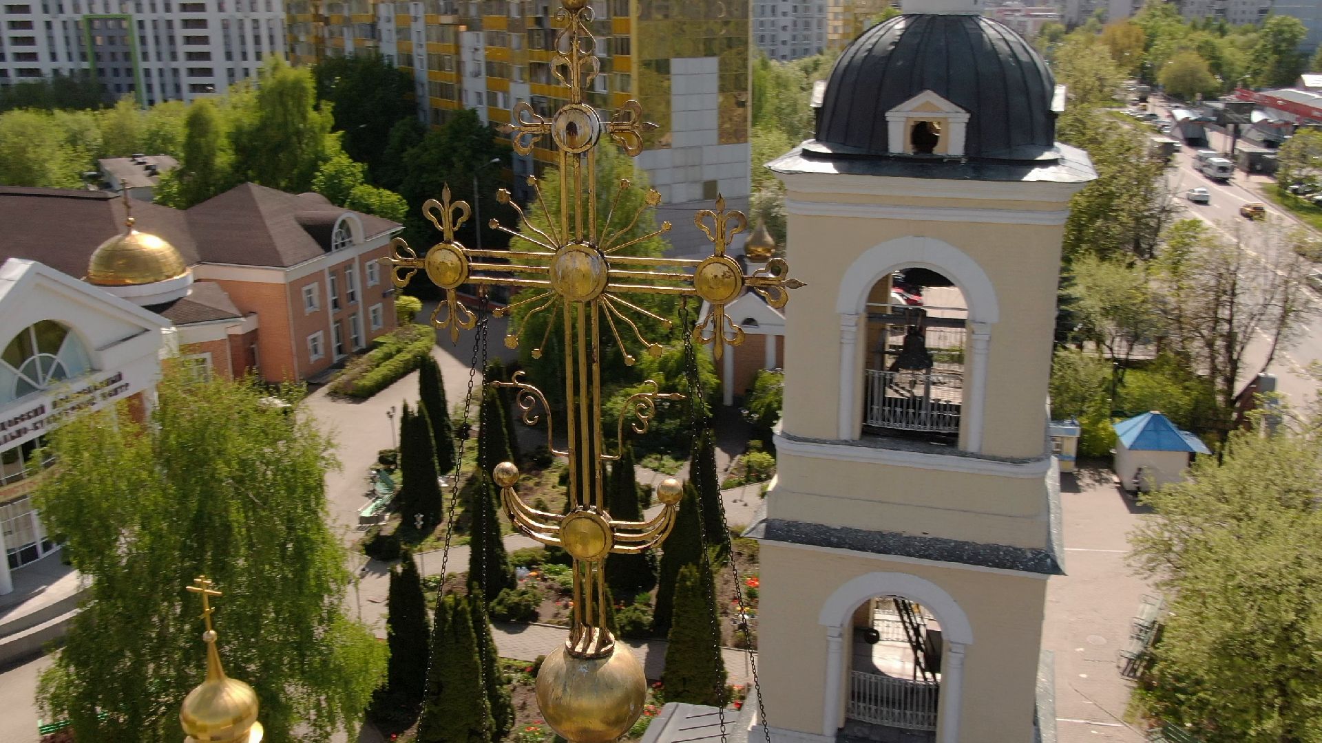 церковь, храм, одинцово,видео с коптера,