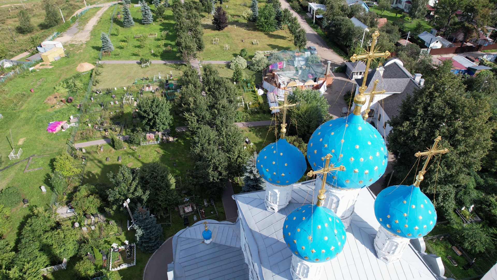 пушкино, храм, реставрация,видео с коптера,