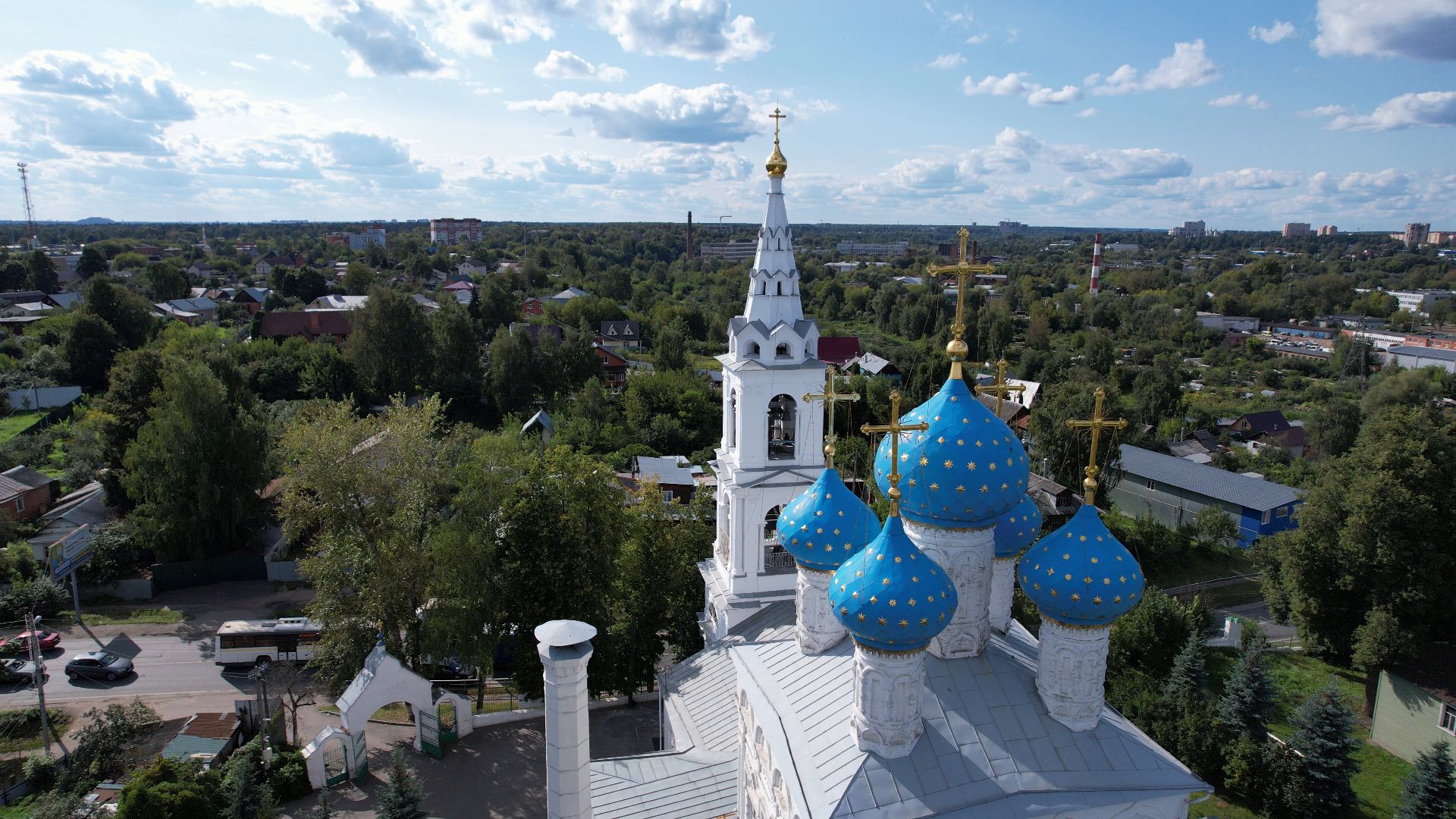 пушкино, храм, реставрация,видео с коптера,