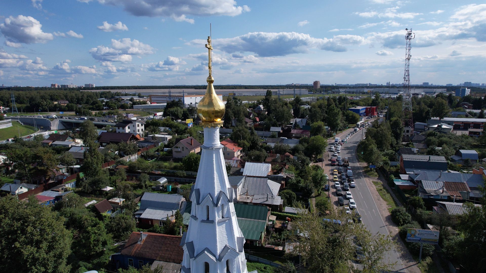 пушкино, храм, реставрация,видео с коптера,