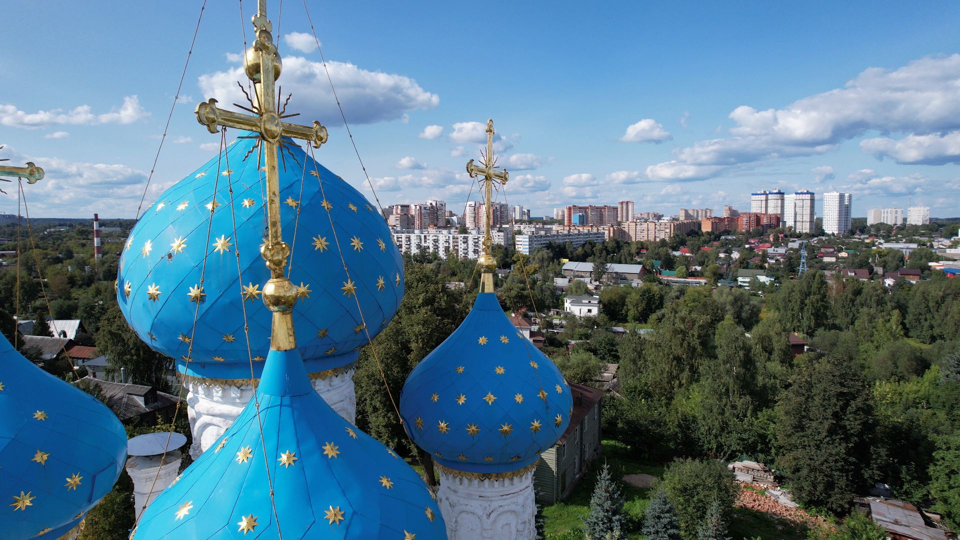 пушкино, храм, реставрация,видео с коптера,