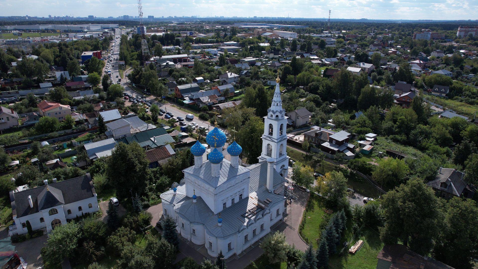 пушкино, храм, реставрация,видео с коптера,