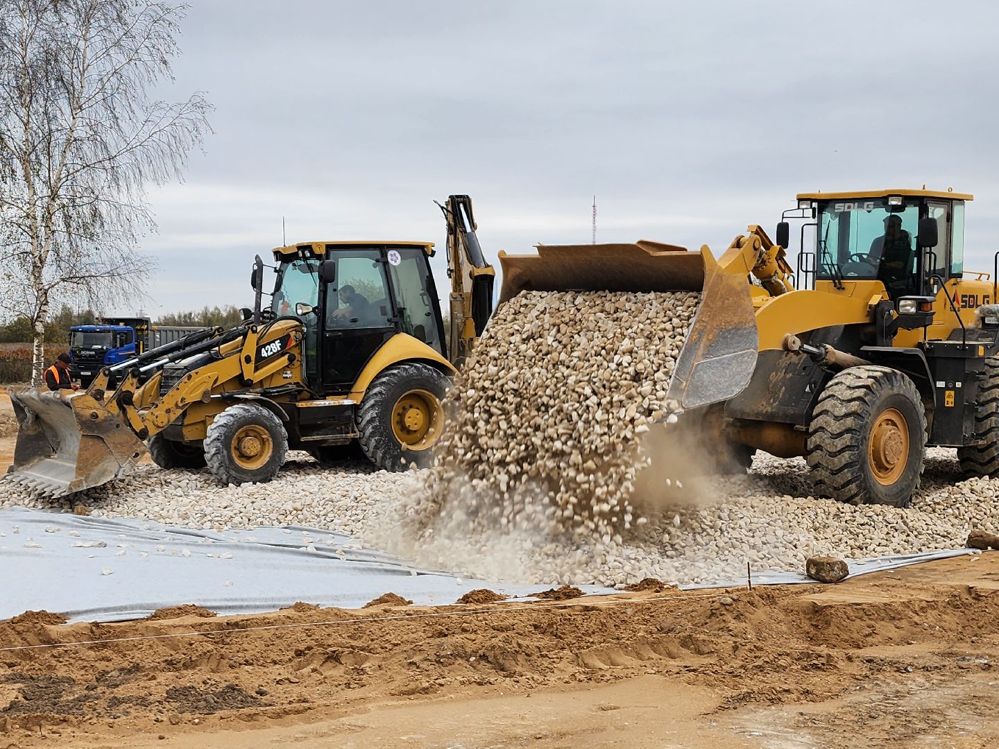 дороги, строительство дорог, серпухов, ивановские дворики, строительство поликлиники, круговой перекресток,