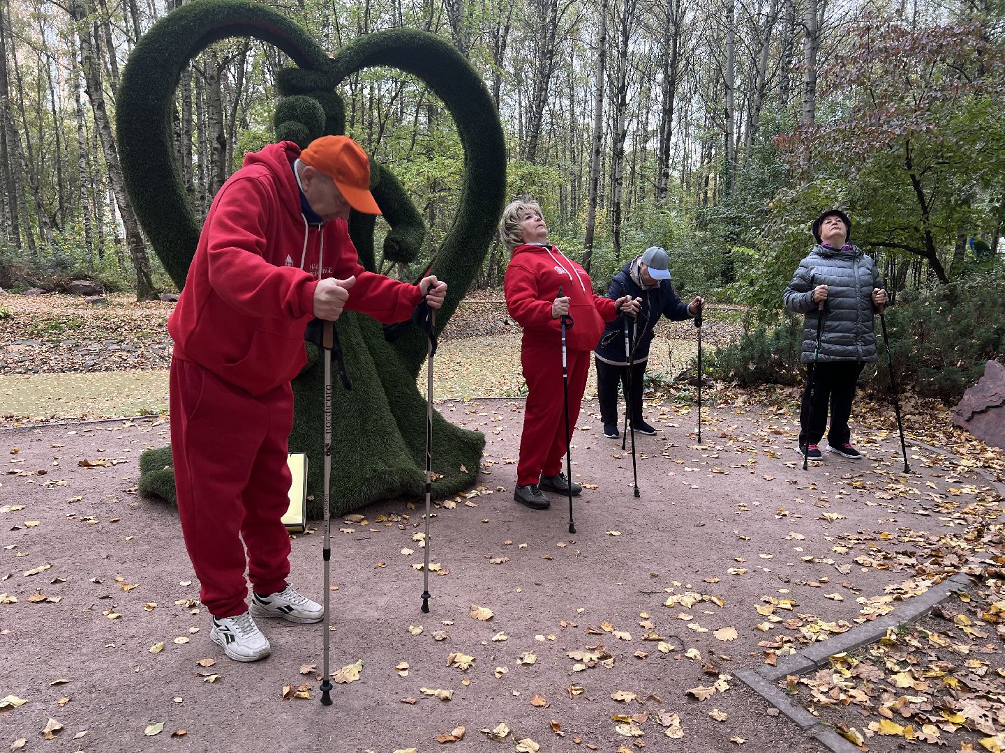 химки, активное долголетие, скандинавская ходьба, пожилые люди,