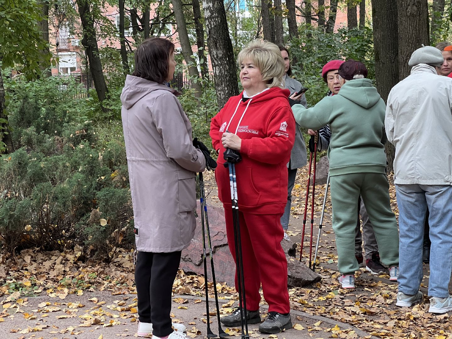 химки, активное долголетие, скандинавская ходьба, пожилые люди,