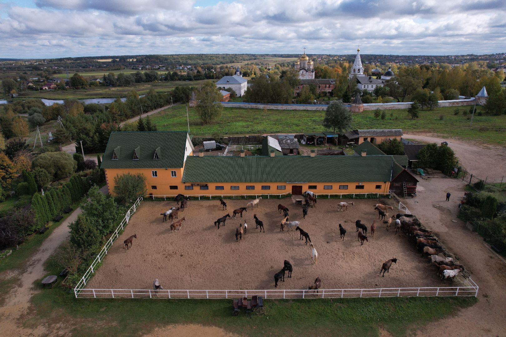 лошади, туризм, можайск,видео с коптера,