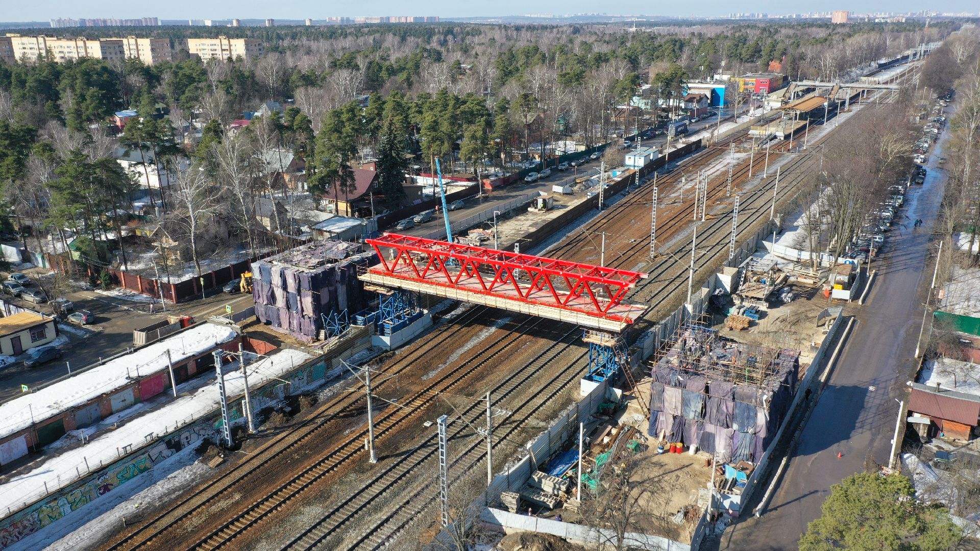 переход, раменское, жд,видео с коптера,