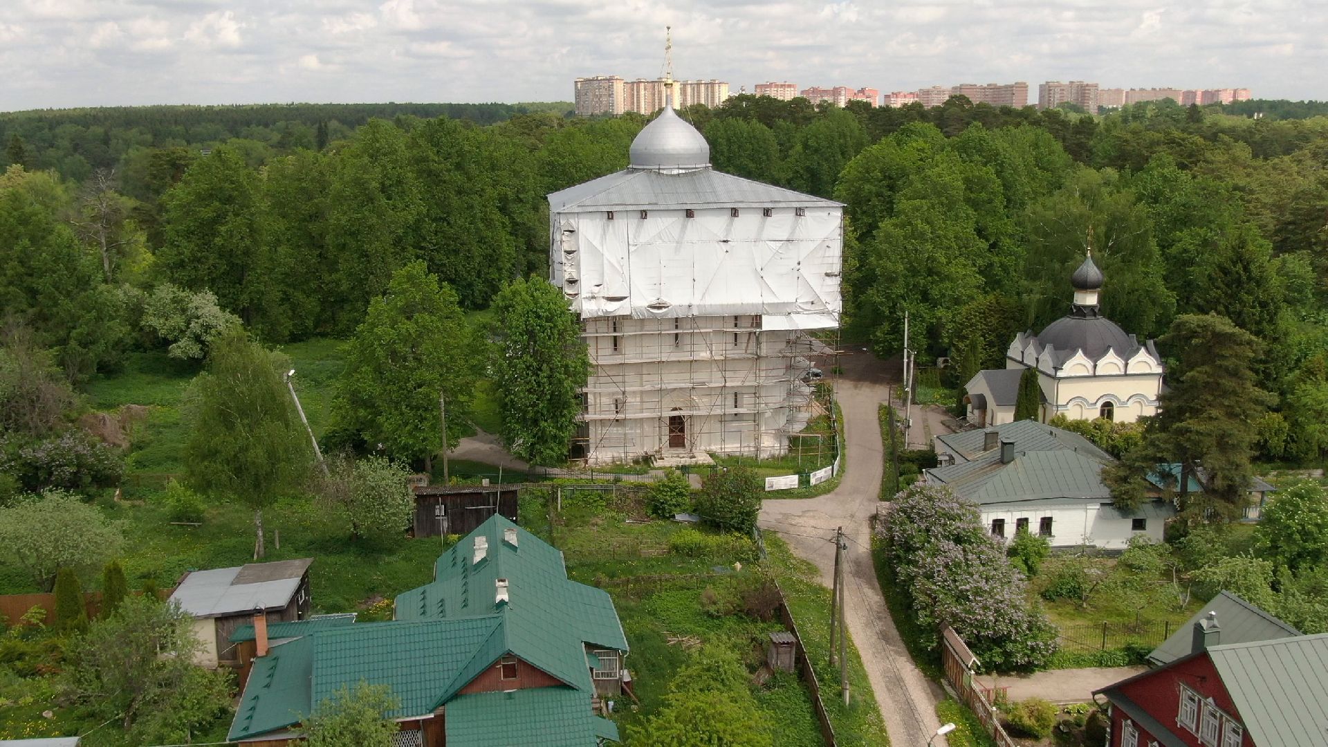Звенигород, собор, археология,видео с коптера,