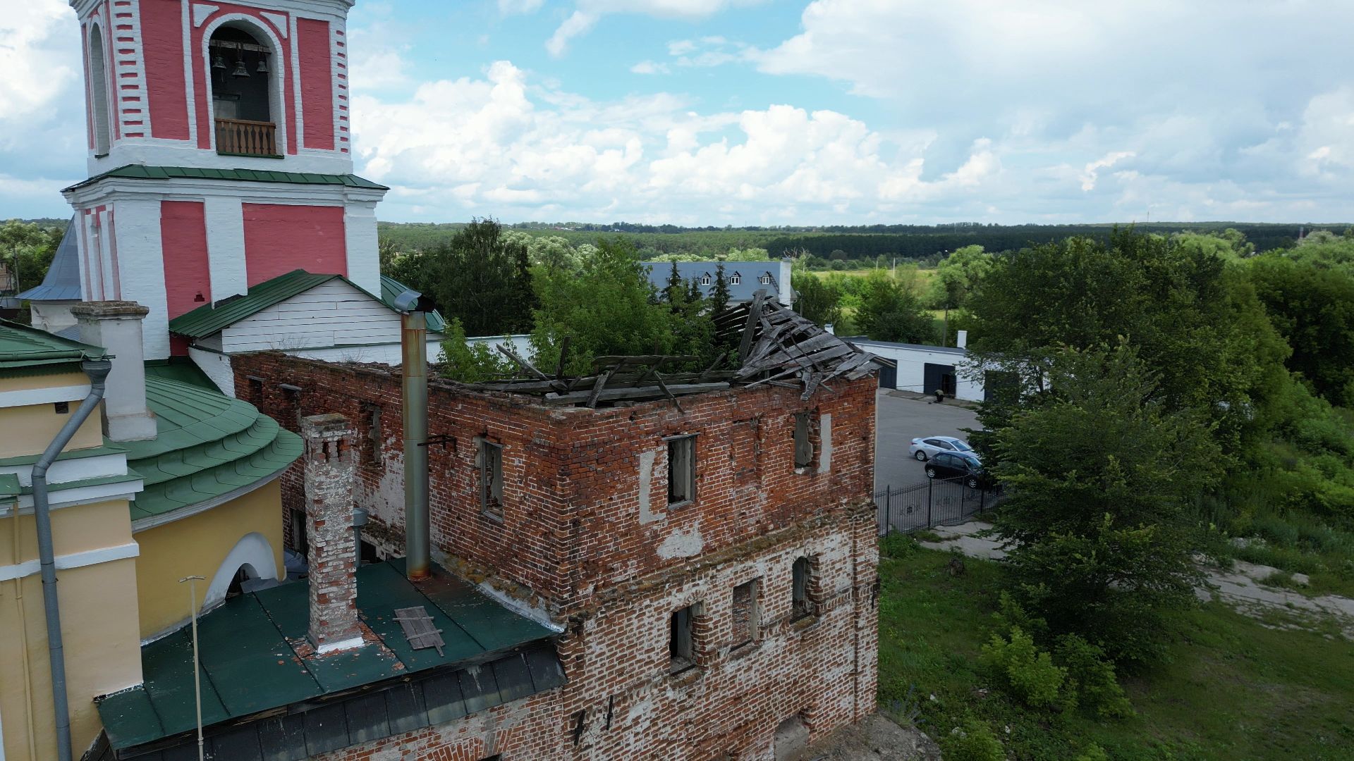ступино, монастырь, икона,видео с коптера,
