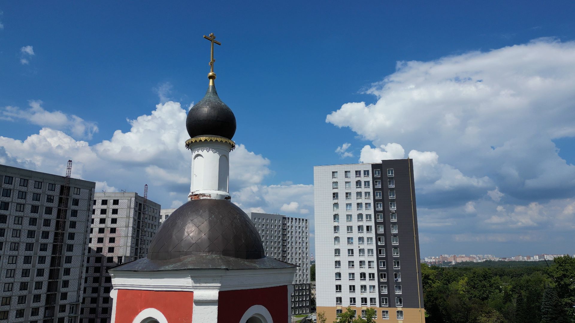 храм, лыткарино, петропавловский,видео с коптера,