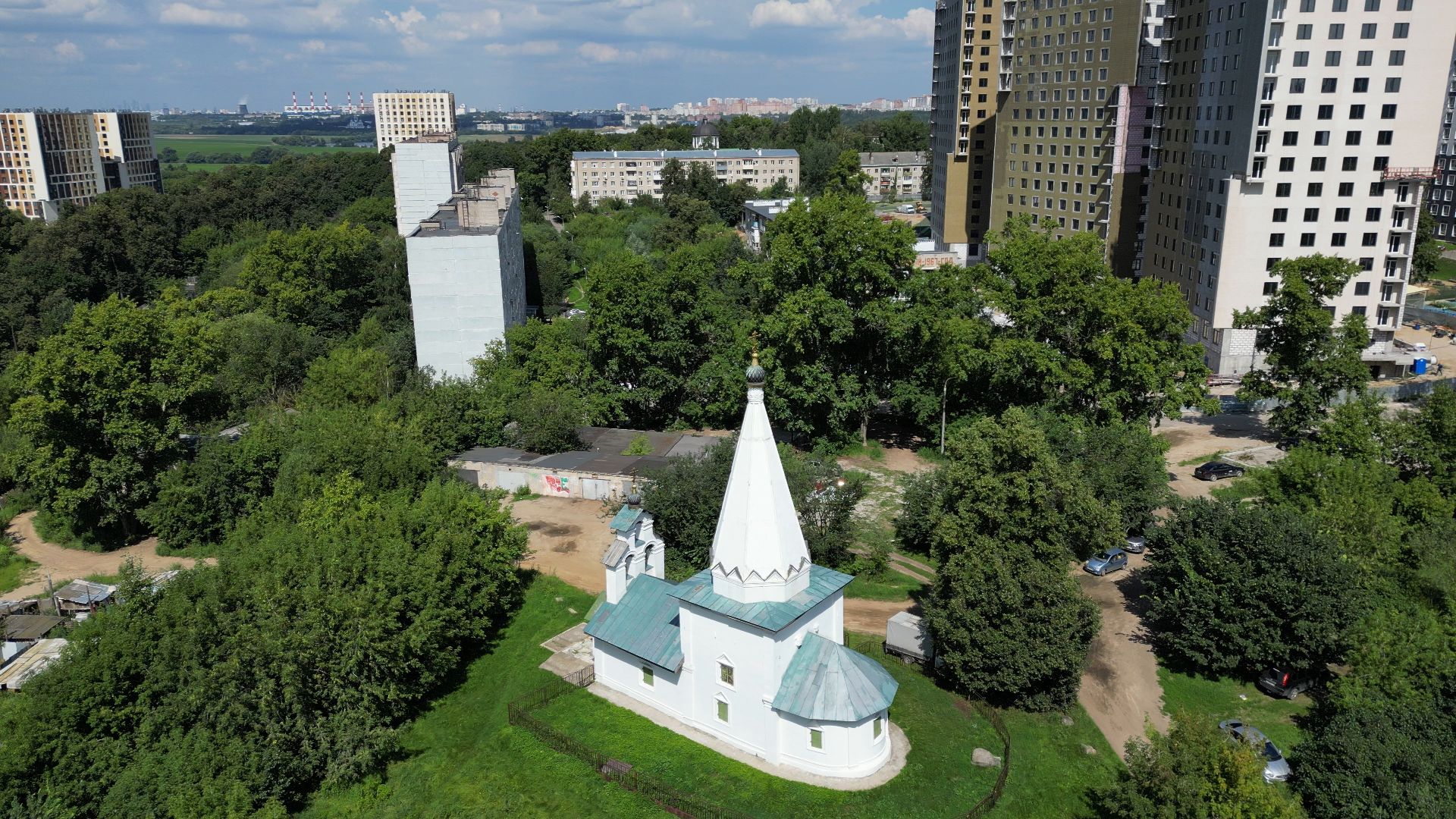 лыткарино, церковь, петровское,видео с коптера,
