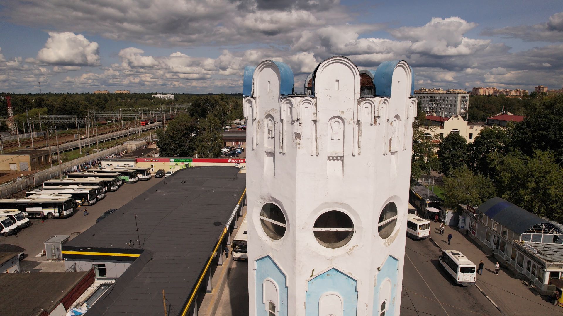 башня, пушкино,видео с коптера,