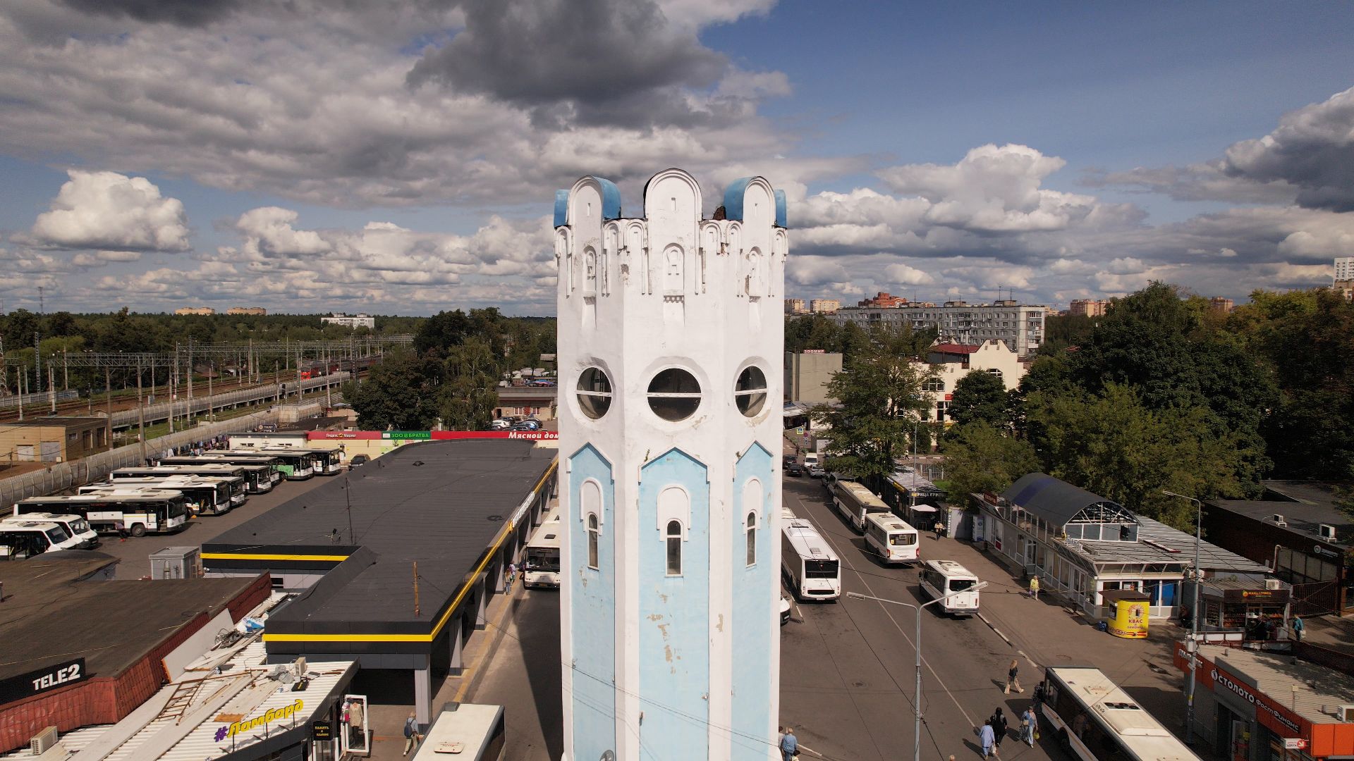 башня, пушкино,видео с коптера,