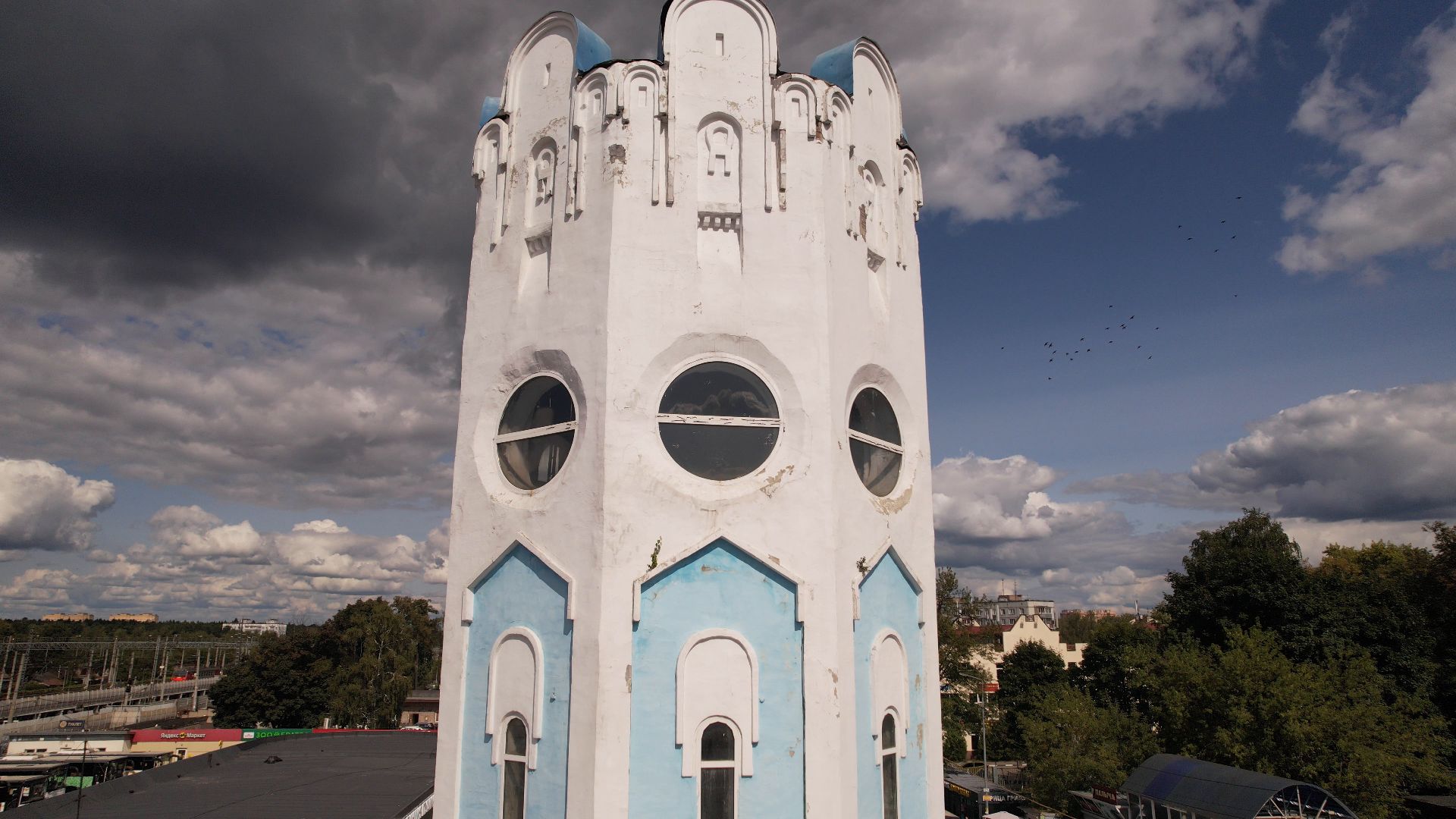 башня, пушкино,видео с коптера,