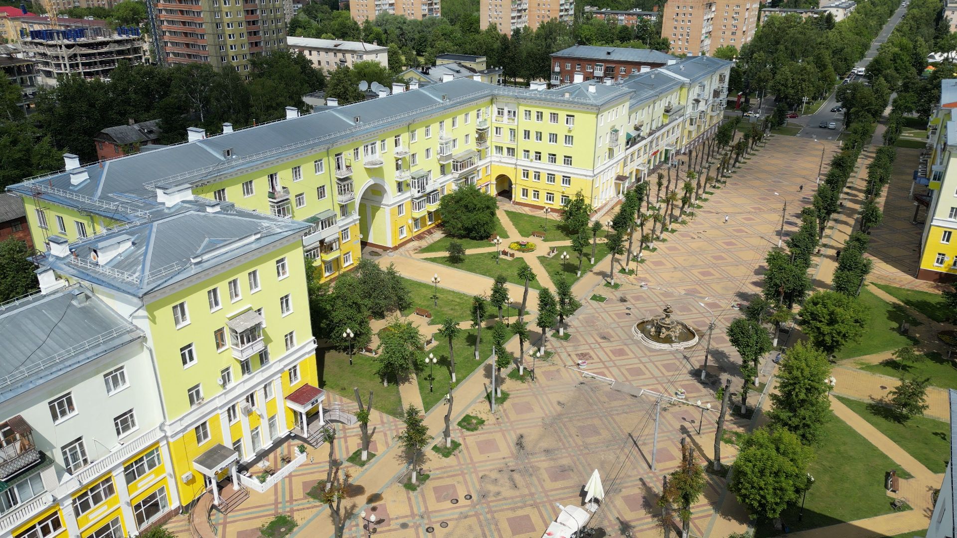 ступино, дома, проспект,видео с коптера,