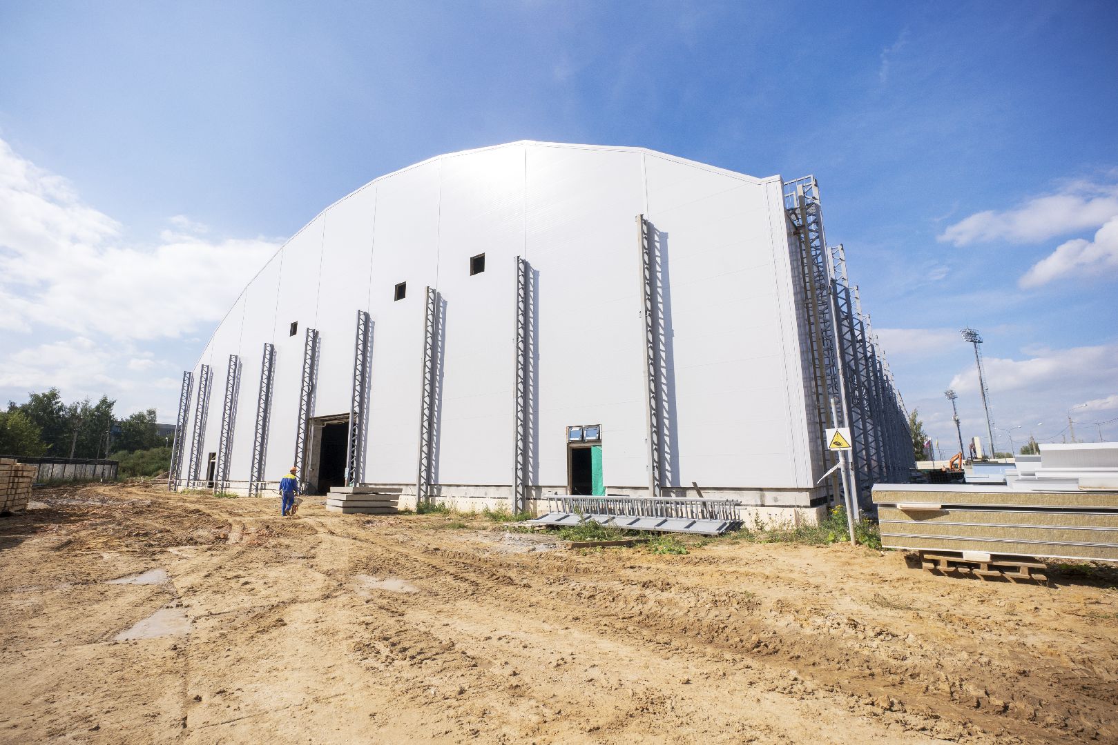 строительство манежа, ФОК с крытым льдом, Домодедово,