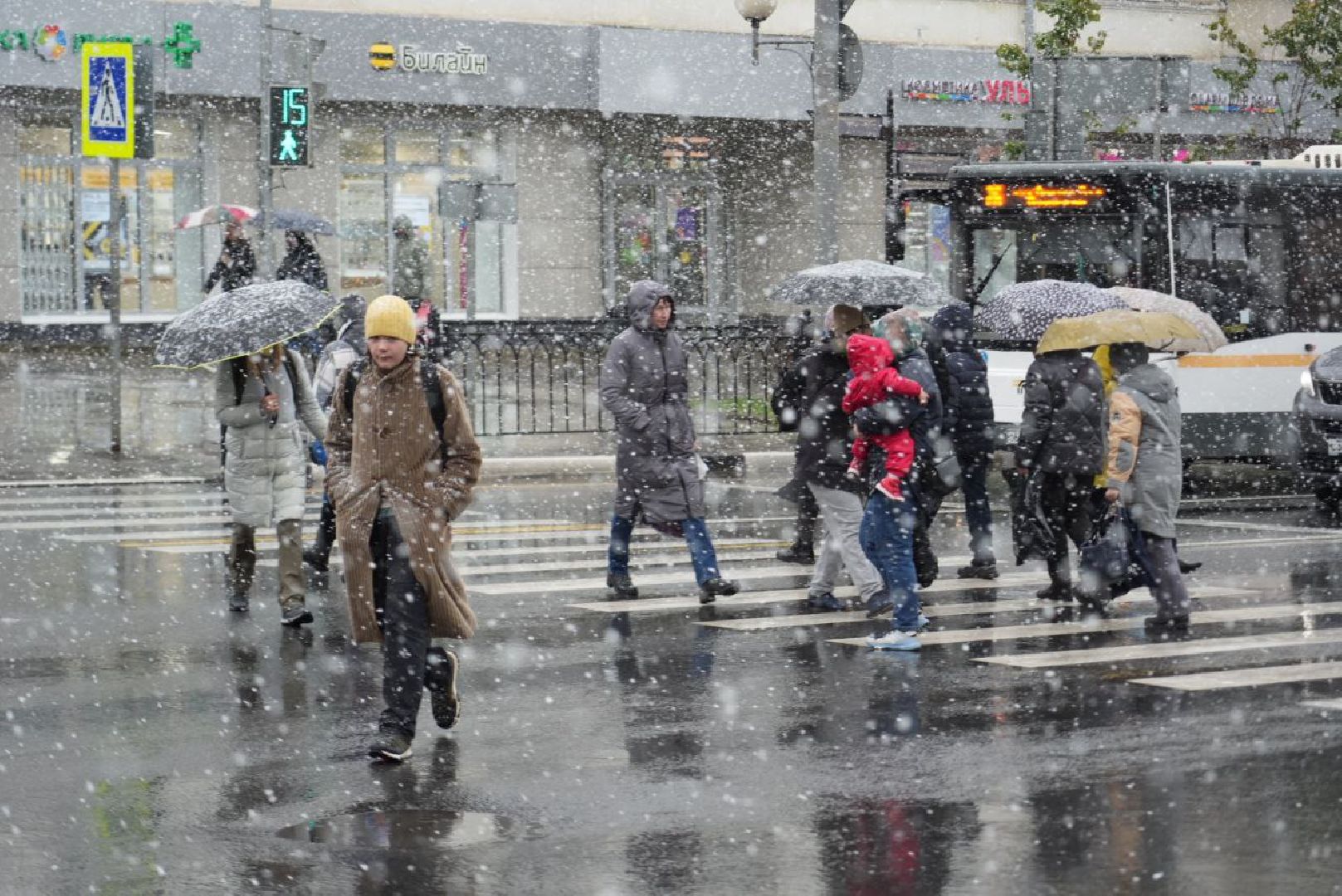 Сергиево-Посадский городской округ, Метель, Погода, Осень, Зима, Город,