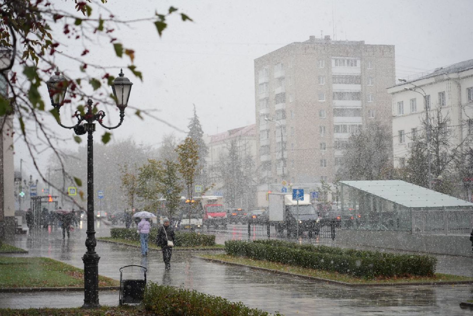 Сергиево-Посадский городской округ, Метель, Погода, Осень, Зима, Город,