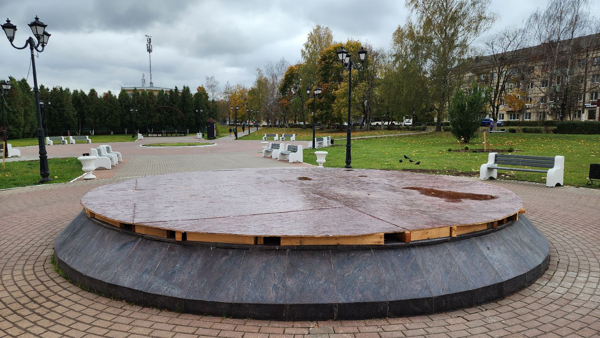 кашира, фонтан, консервация, подготовка к зиме, городской парк,