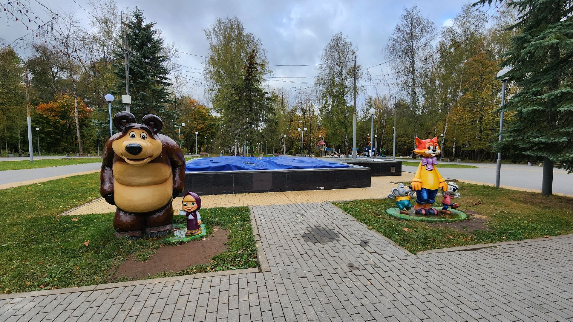 кашира, фонтан, консервация, подготовка к зиме, городской парк,