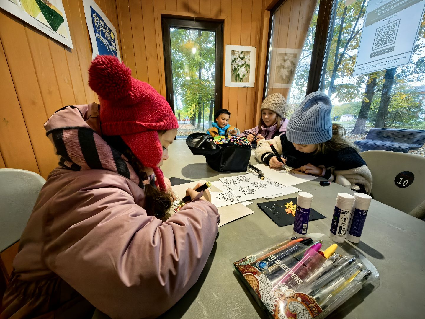 мастер-класс, открытка, парк, дети,