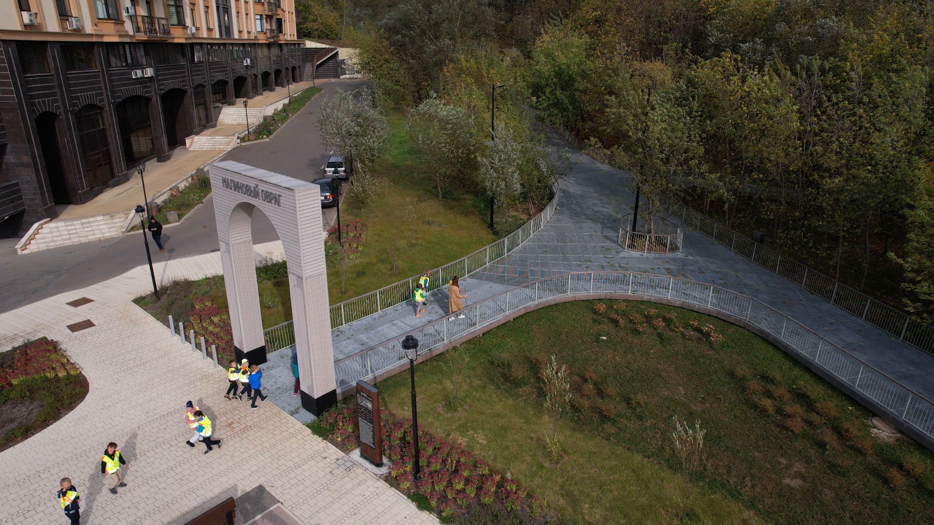 звенигород, овраг, благоустройство,видео с коптера,