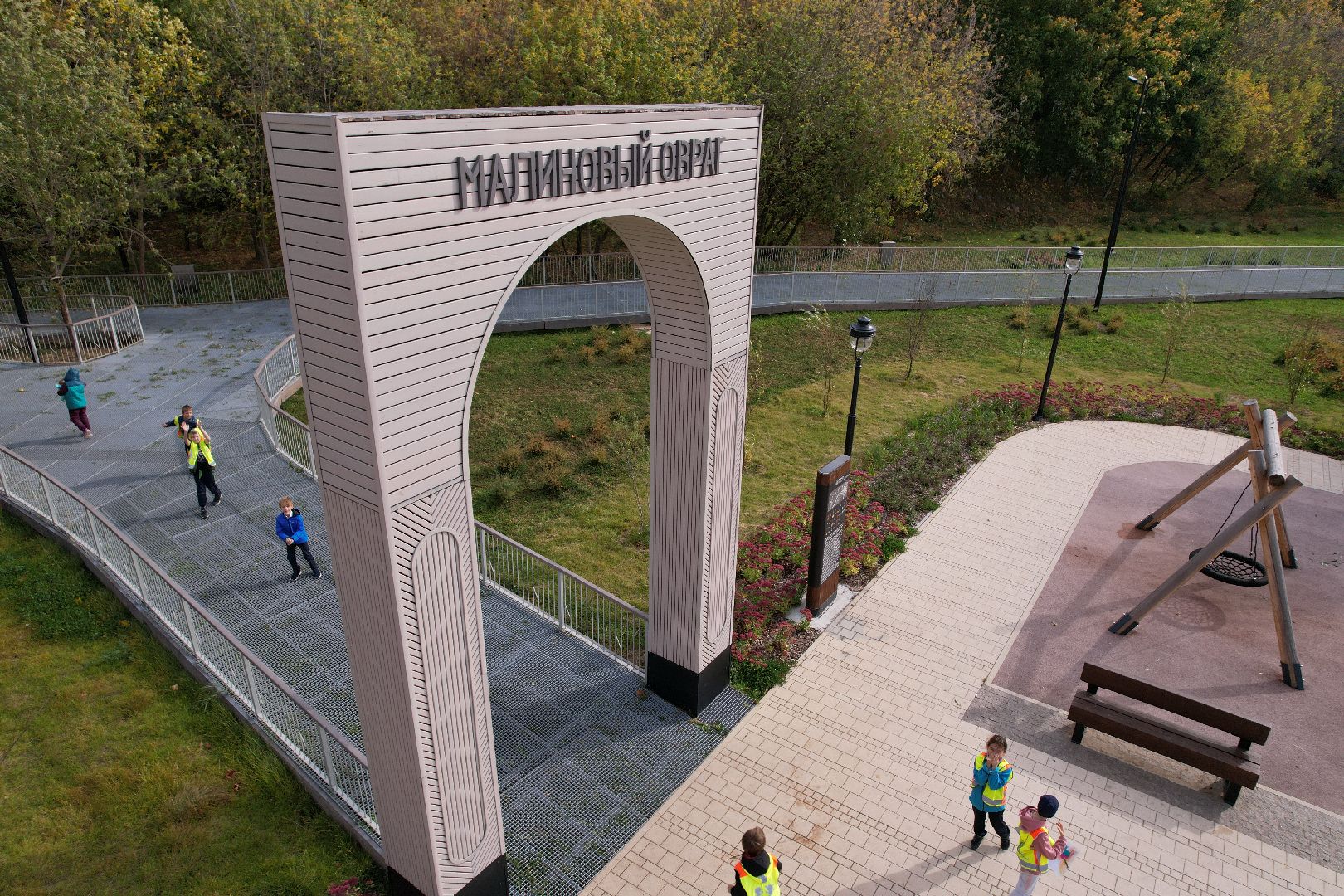 звенигород, овраг, благоустройство,видео с коптера,