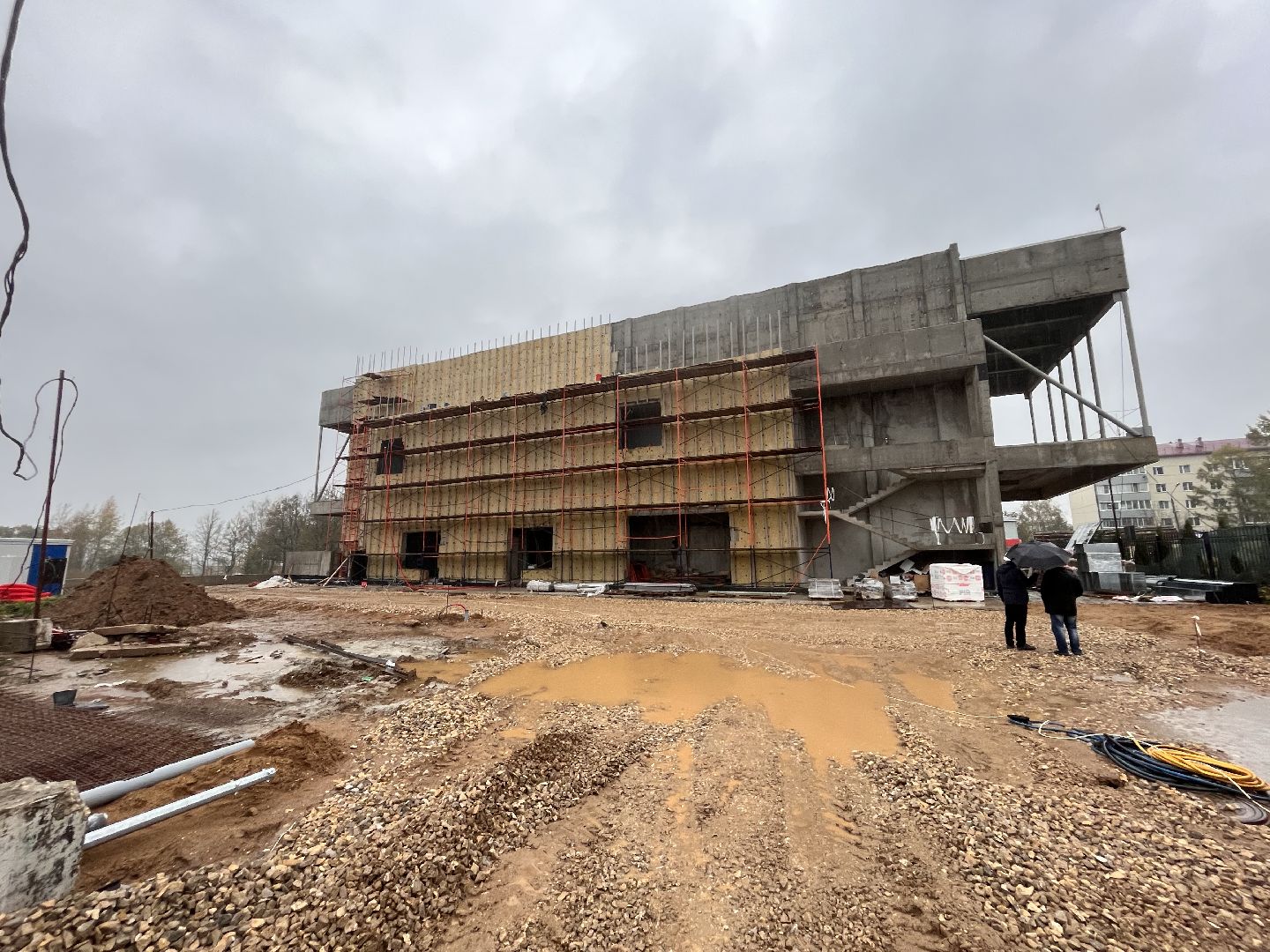 шаховская, строители, строительство, здание,