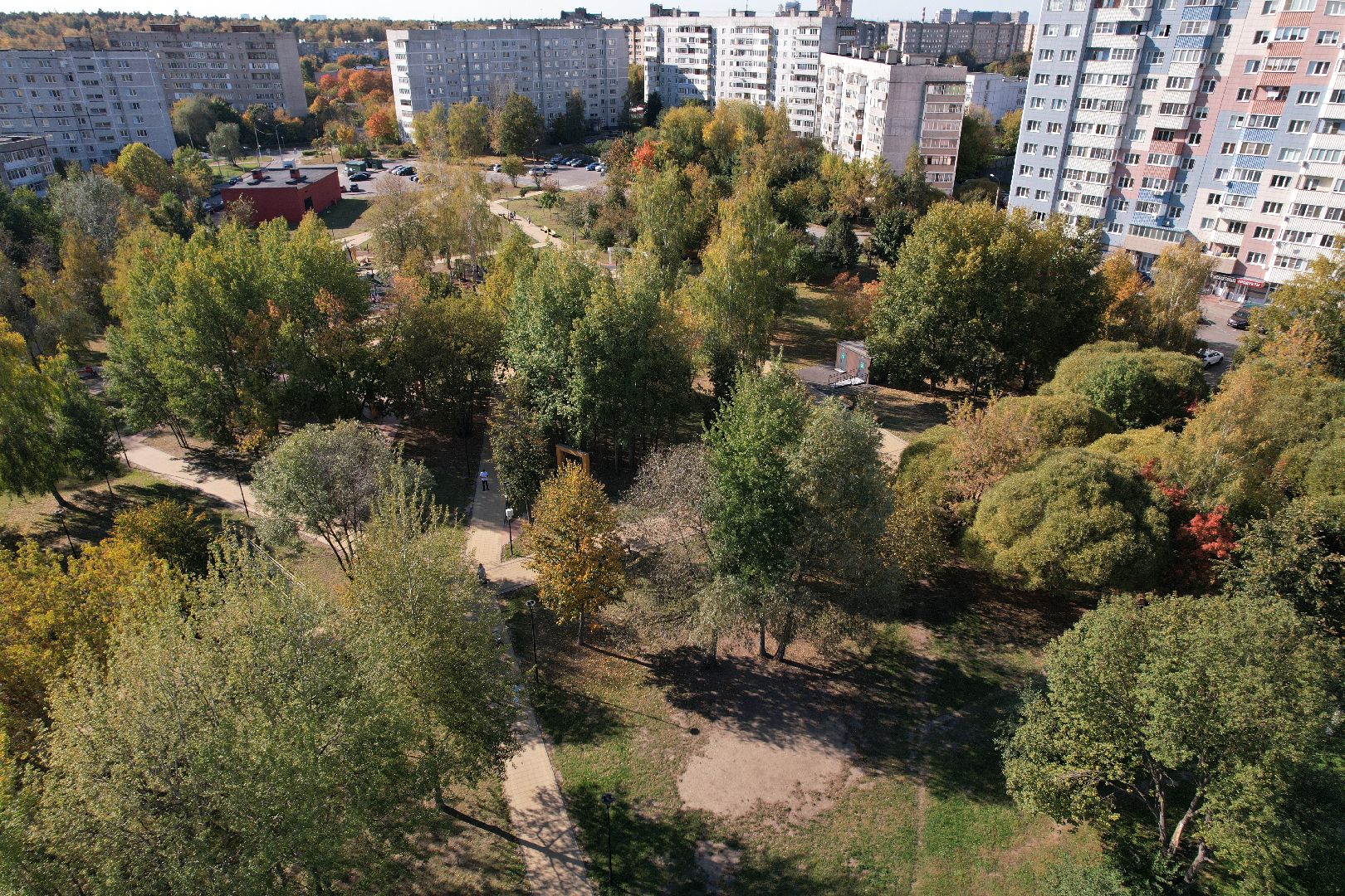 сквер, ивантеевка, пушкино,видео с коптера,