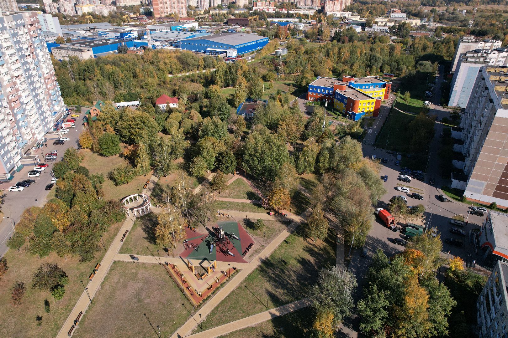 сквер, ивантеевка, пушкино,видео с коптера,