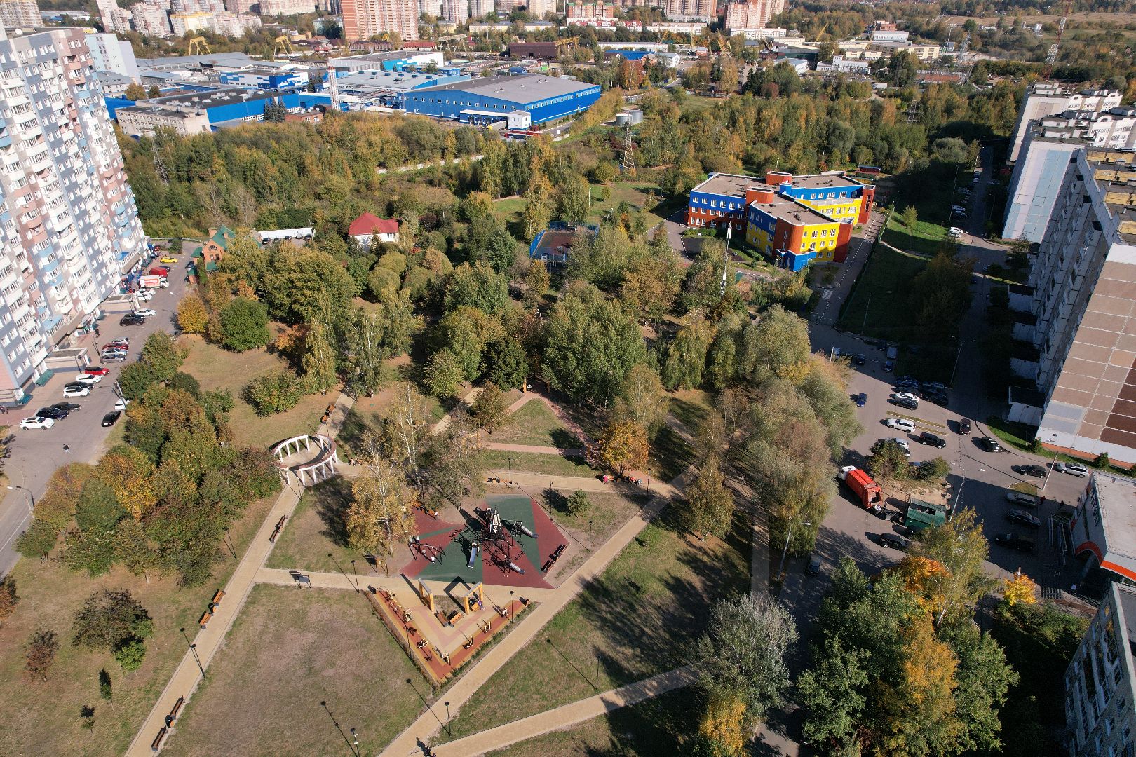 сквер, ивантеевка, пушкино,видео с коптера,