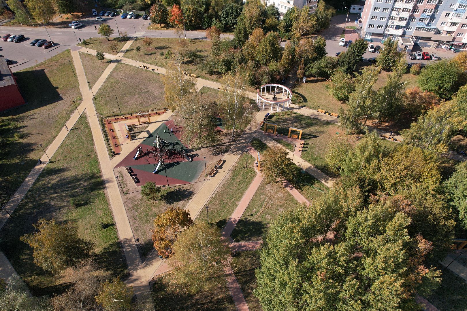 сквер, ивантеевка, пушкино,видео с коптера,