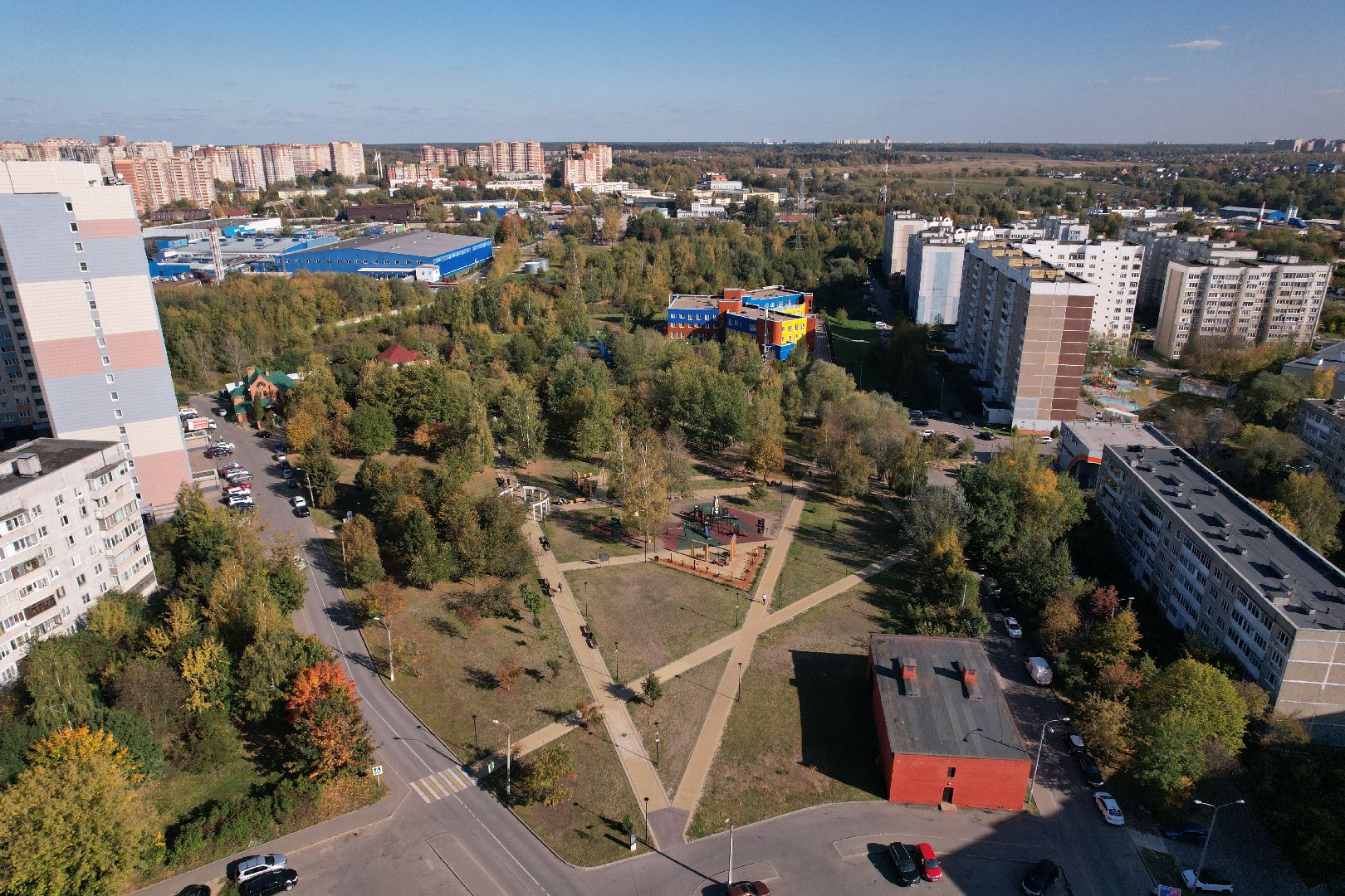 сквер, ивантеевка, пушкино,видео с коптера,