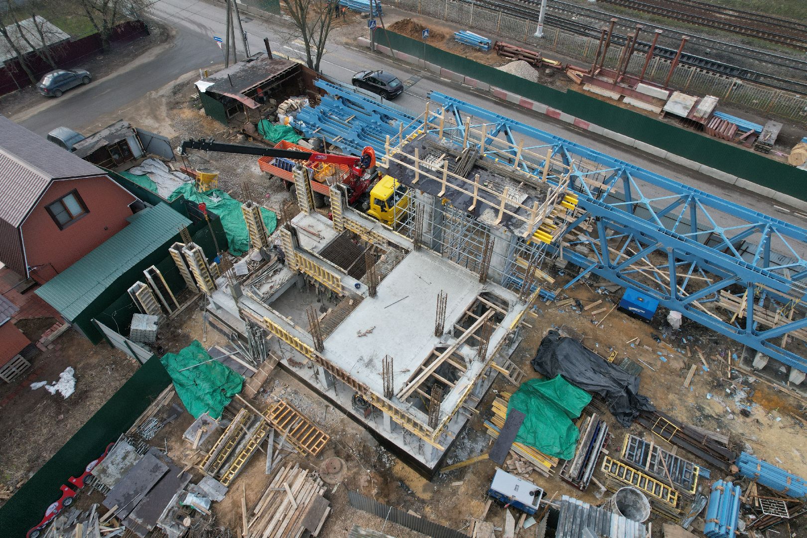 переход, люберцы, жд,видео с коптера,