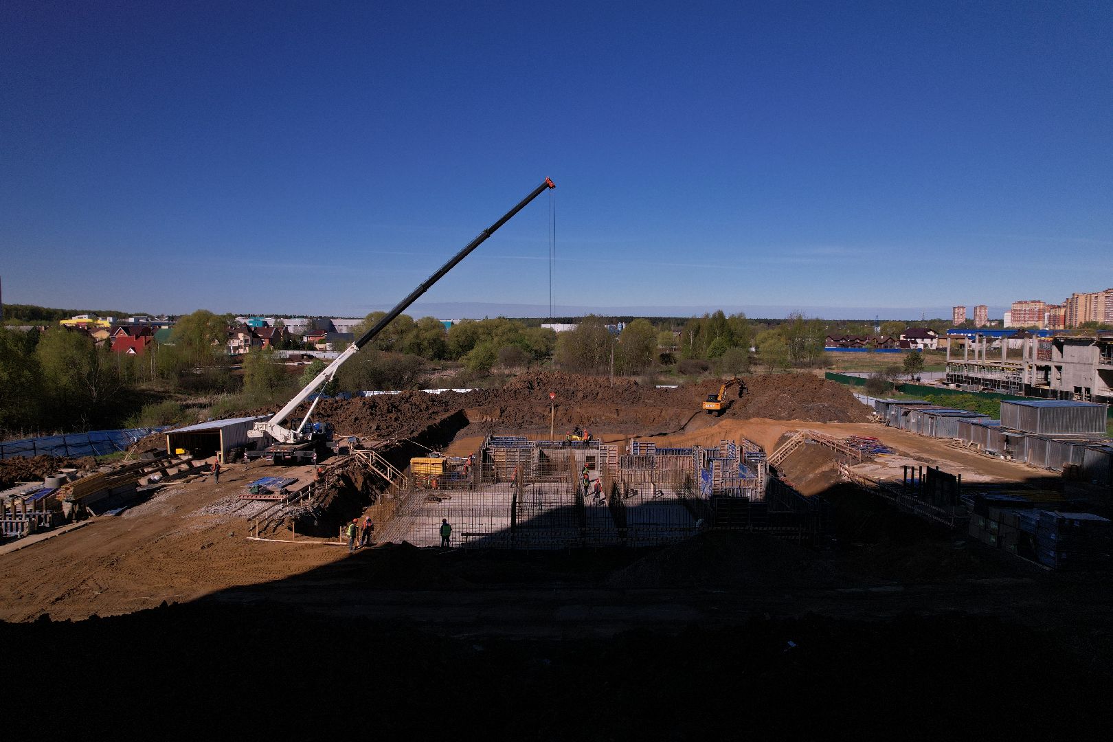 лобня, дорога, развязка, переезд,видео с коптера,