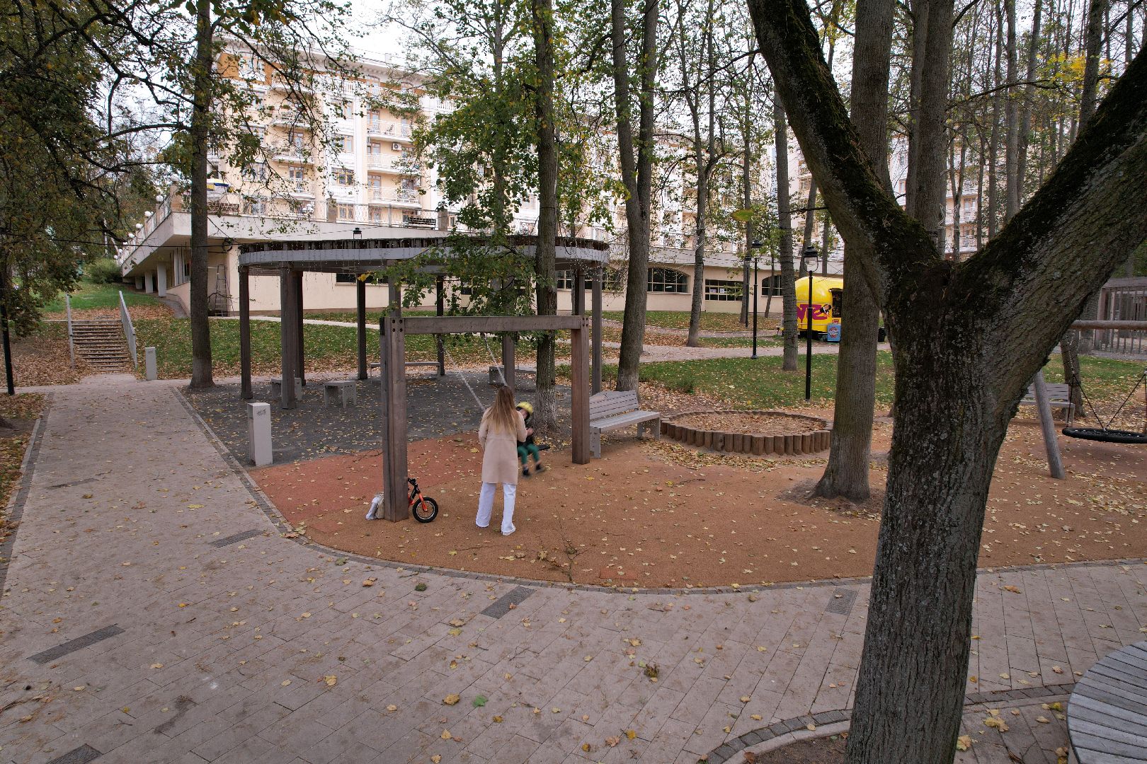 звенигород, парк, благоустройство,видео с коптера,