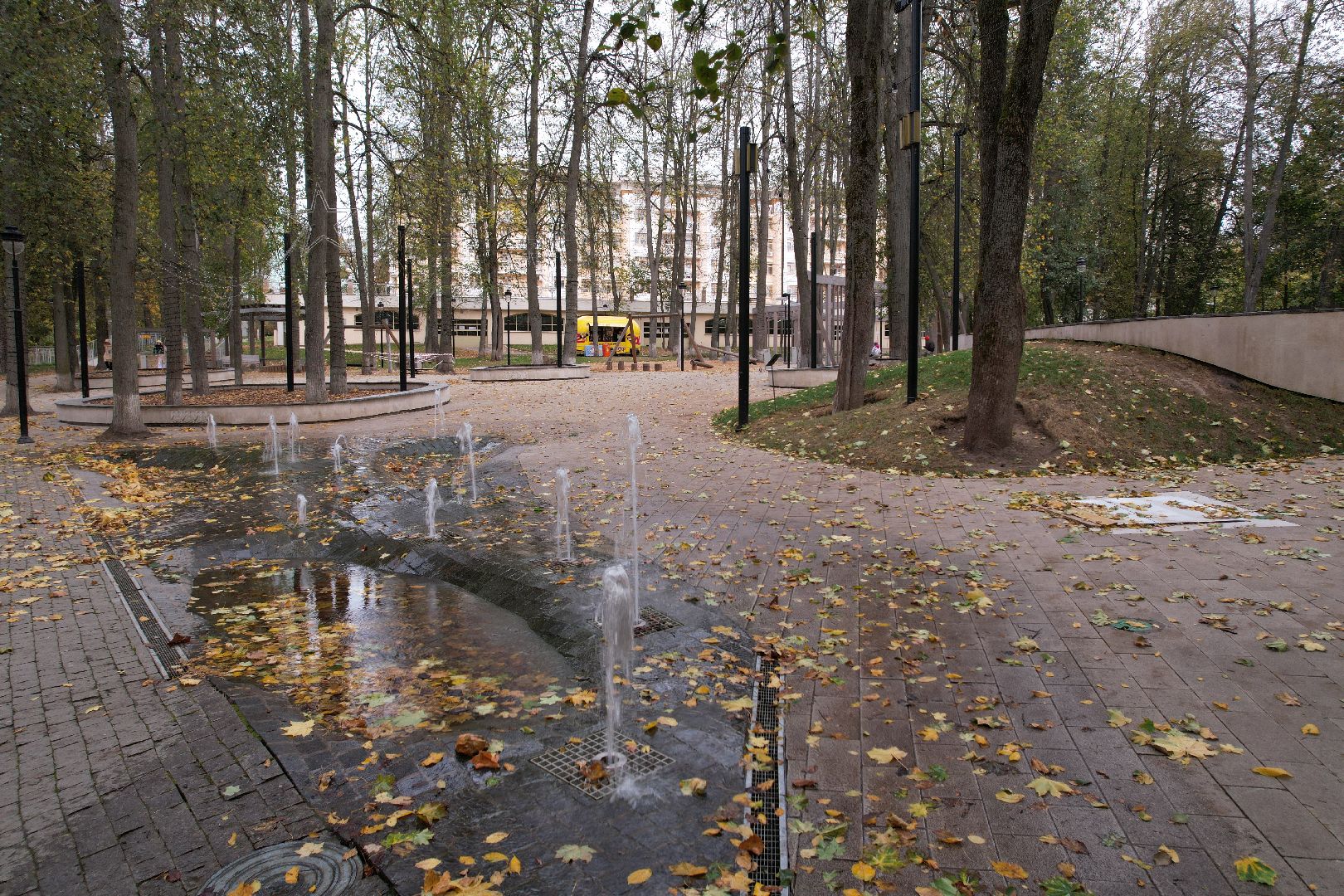 звенигород, парк, благоустройство,видео с коптера,