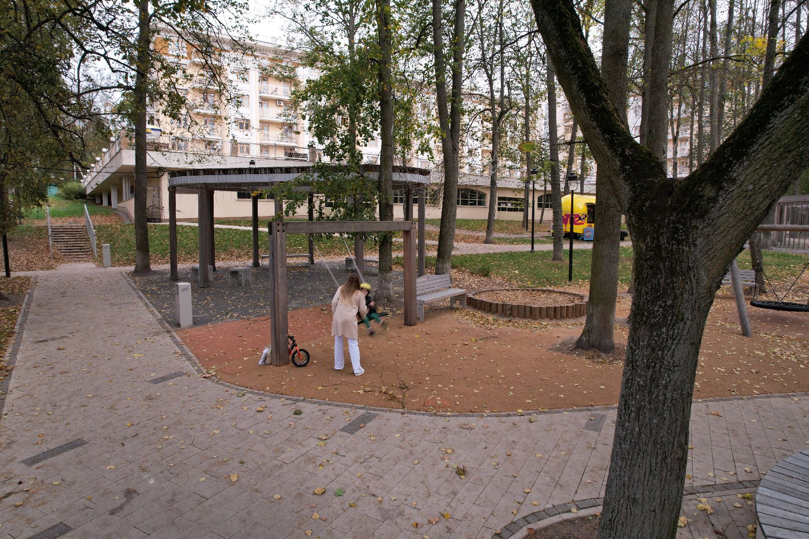 звенигород, парк, благоустройство,видео с коптера,