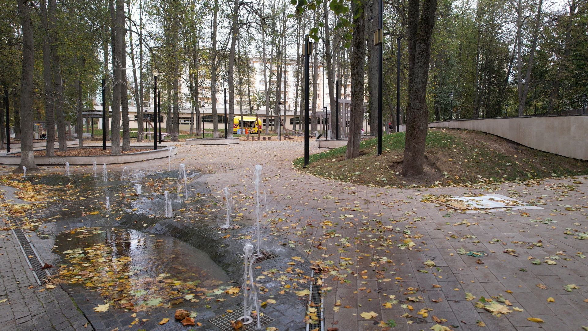 звенигород, парк, благоустройство,видео с коптера,