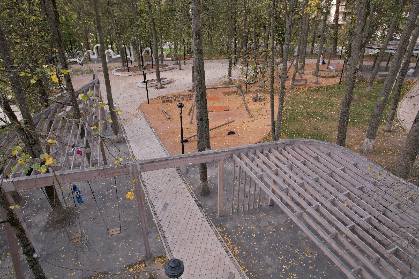 звенигород, парк, благоустройство,видео с коптера,