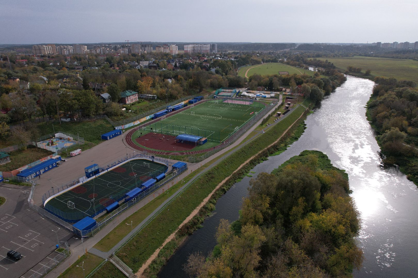 стадион, оцинцово, тренировка,видео с коптера,