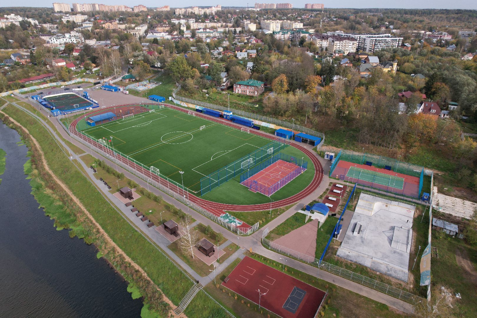 стадион, оцинцово, тренировка,видео с коптера,