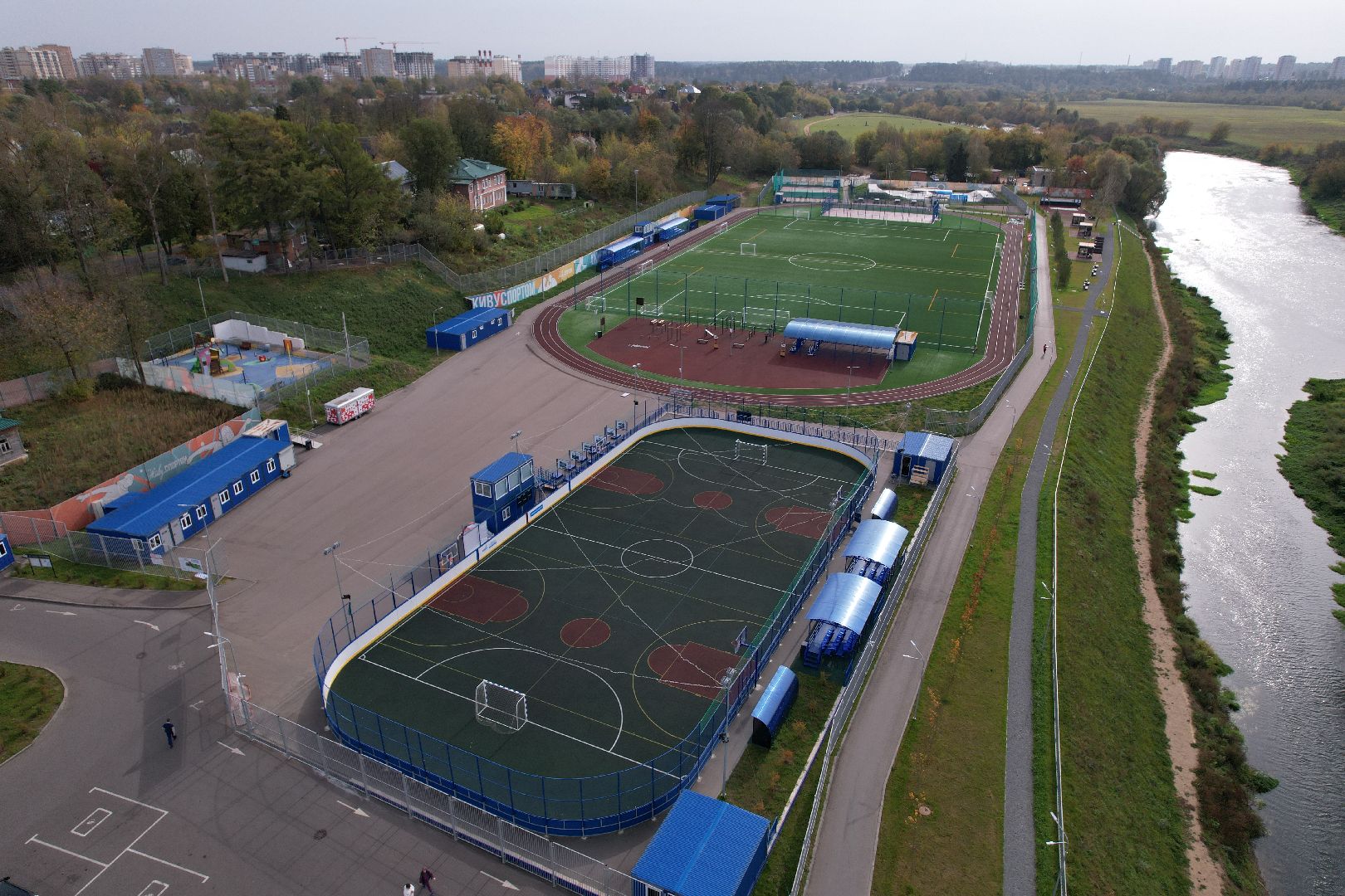 стадион, оцинцово, тренировка,видео с коптера,