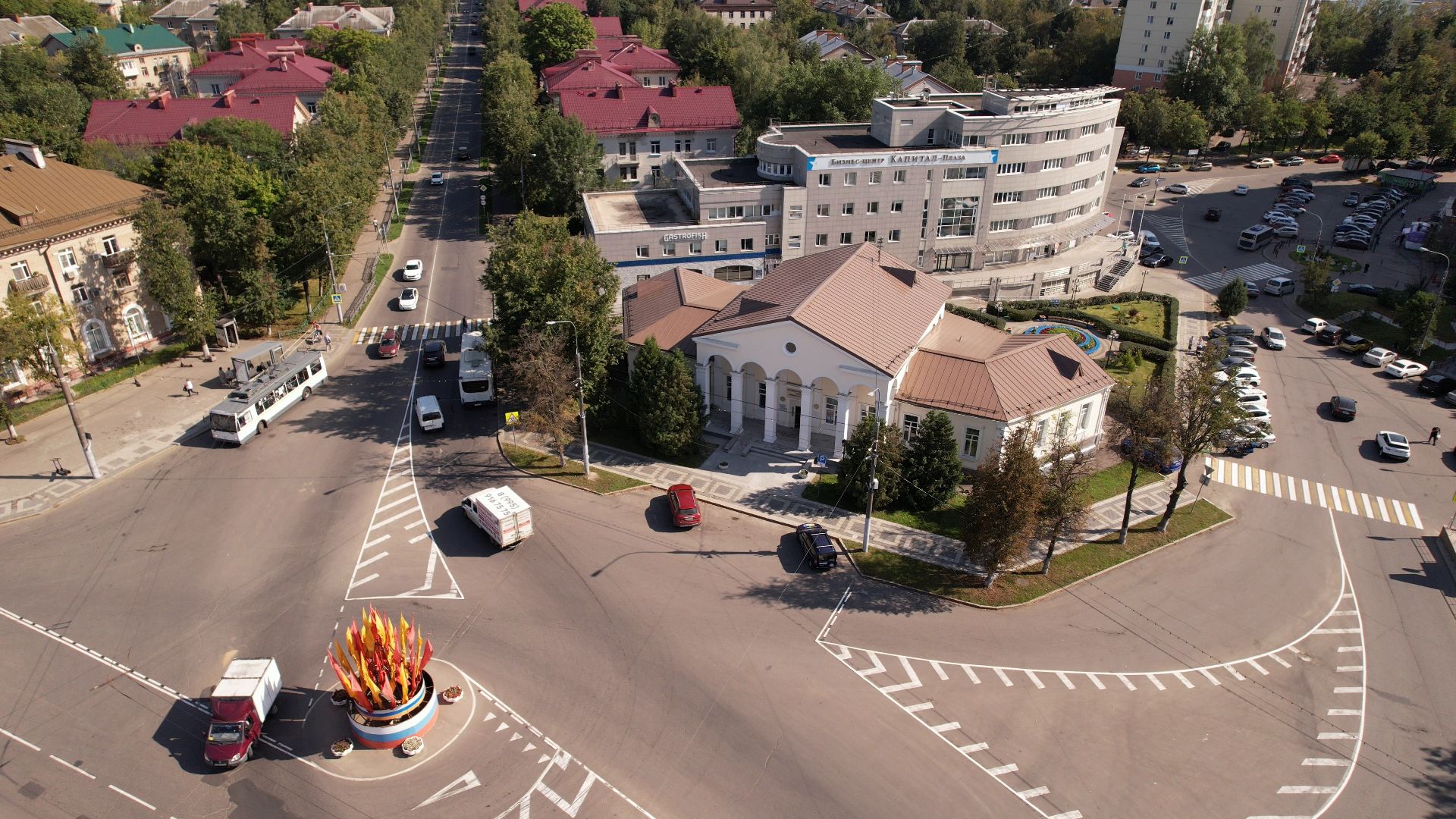 видное, архитектура, культура,видео с коптера,