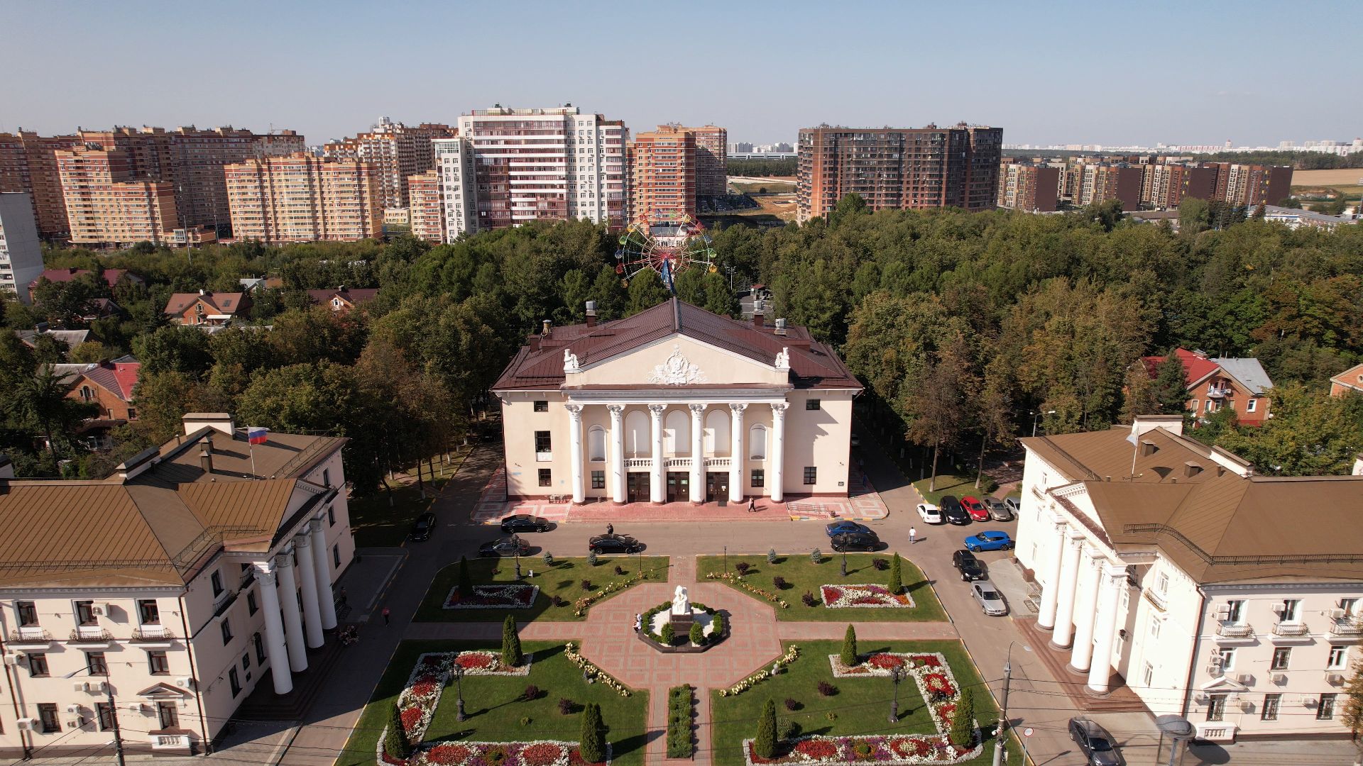 видное, архитектура, культура,видео с коптера,